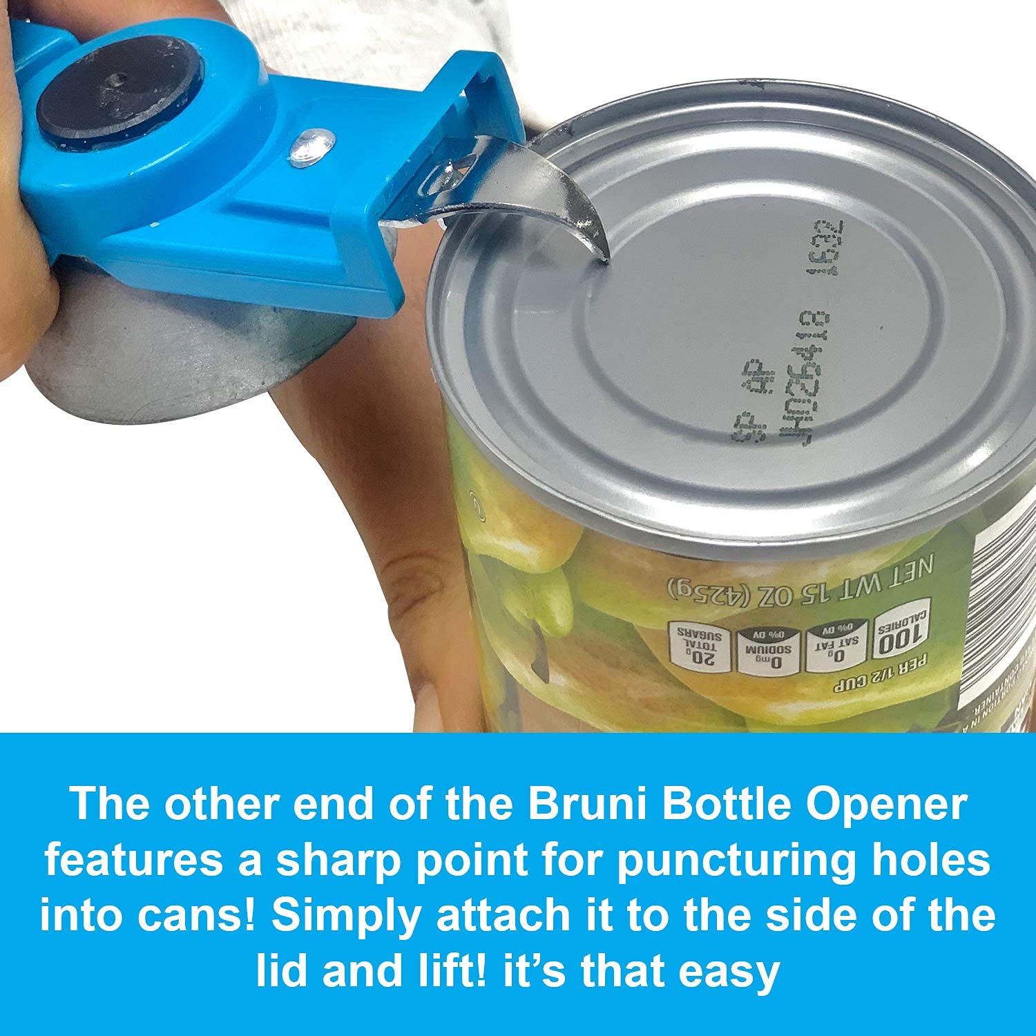 Bruni Multifunction Bottle Opener – Medicine Safety Cap Can Bottle Opener Easy to Use for Children, Weak Hands, Elderly and Arthritis Sufferers (BBO)