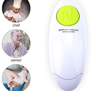 Automatic Jar Opener, One Touch Electric Can Opener, Adjustable Easy Can Tin Open Tool, Ideal for Seniors People Suffering From Arthritis, White