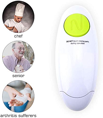 Automatic Jar Opener, One Touch Electric Can Opener, Adjustable Easy Can Tin Open Tool, Ideal for Seniors People Suffering From Arthritis, White