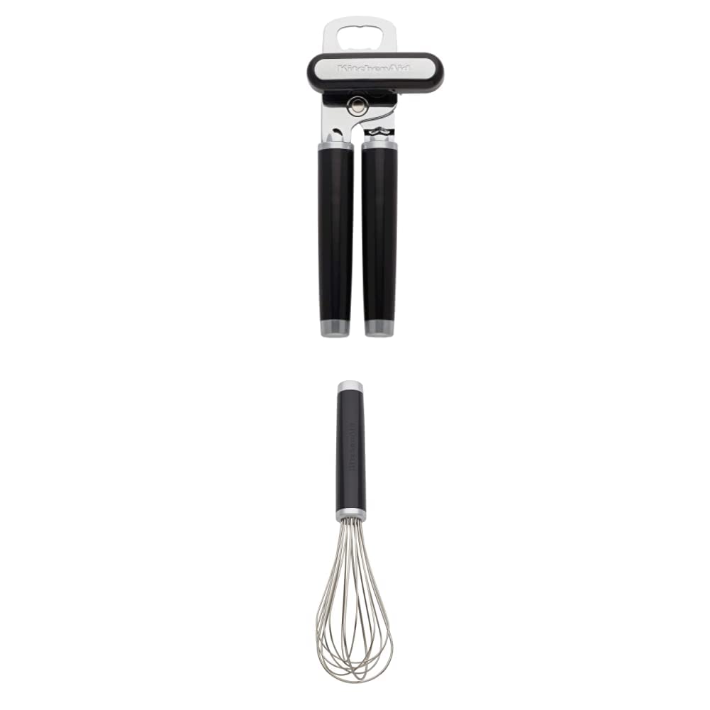 KitchenAid Classic Multifunction Can Opener/Bottle Opener, 8.34-Inch, Black and KitchenAid KE060OHOBA Classic Utility Whisk, One Size, Black 2