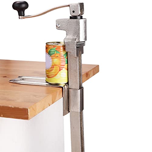 Erinaik Commercial Can Opener Heavy Duty for #10 Cans, 24.2” Manual Table Mounted Can Opener with Plated Steel Base for Large Cans up to 18” Tall, for Restaurant Hotel Bar Compatible with Edlund #1