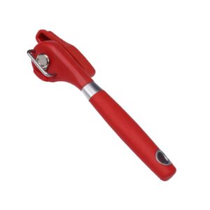 cylovinho safe cut manual can opener, smooth edge can opener - can opener handheld with soft grips, ergonomic smooth edge, food grade stainless steel cutting can opener for kitchen & restaurant (red)