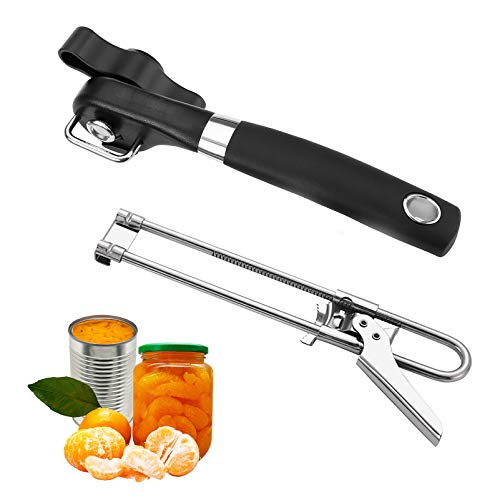 Safe Cut Can Opener Handheld Smooth Edge Manual and Master Opener Adjustable Stainless Jar Bottle Opener Manual Kitchen Accessories