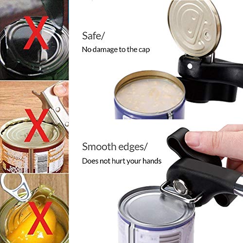 Safe Cut Can Opener Handheld Smooth Edge Manual and Master Opener Adjustable Stainless Jar Bottle Opener Manual Kitchen Accessories