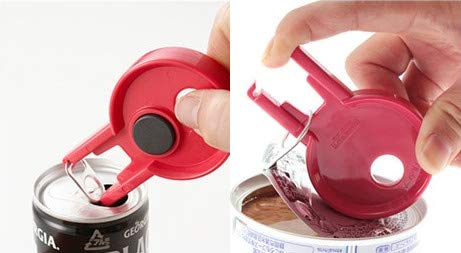 Seki Japan Multifunction Bottle Cap Opener, Plastic Body Jar Opener, Serrated Steel Parts Remove Stubborn Lids Kitchen Gripper with Pull Top Can Opener for Elderly, Women, Children