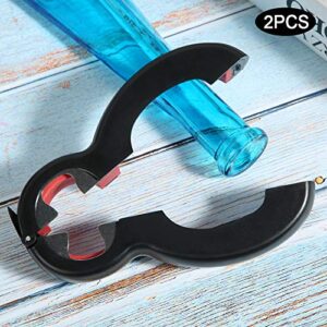 2Pcs 6‑In‑1 Can Opener Jar Opener Bottle Opener Multifunctional Bottle Opener Kitchen Handheld Gadgets