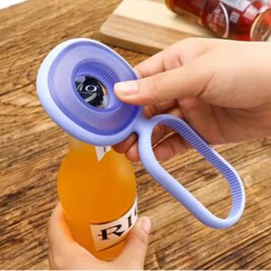 EOKKONE 3 in 1 Multifunction Can Opener / Bottle Opener with Silicone Handle,Convenient Storage-6.29 inch,Easy to Use for Kids, Elderly and Arthritis Sufferers,for Most Sodas,Beers and Cans (Purple)