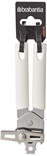 Brabantia Classic Can Opener With Metal Handle, 4.8x5.1x9 cm, White