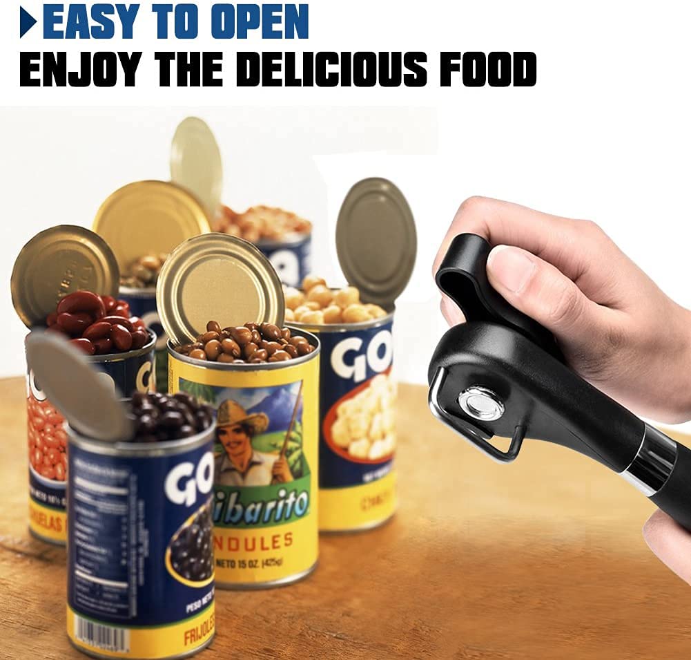 [US Stock] Safe Cut can opener, hand-held can opener with smooth edges, food grade stainless steel manual can opener, suitable for kitchen and restaurant