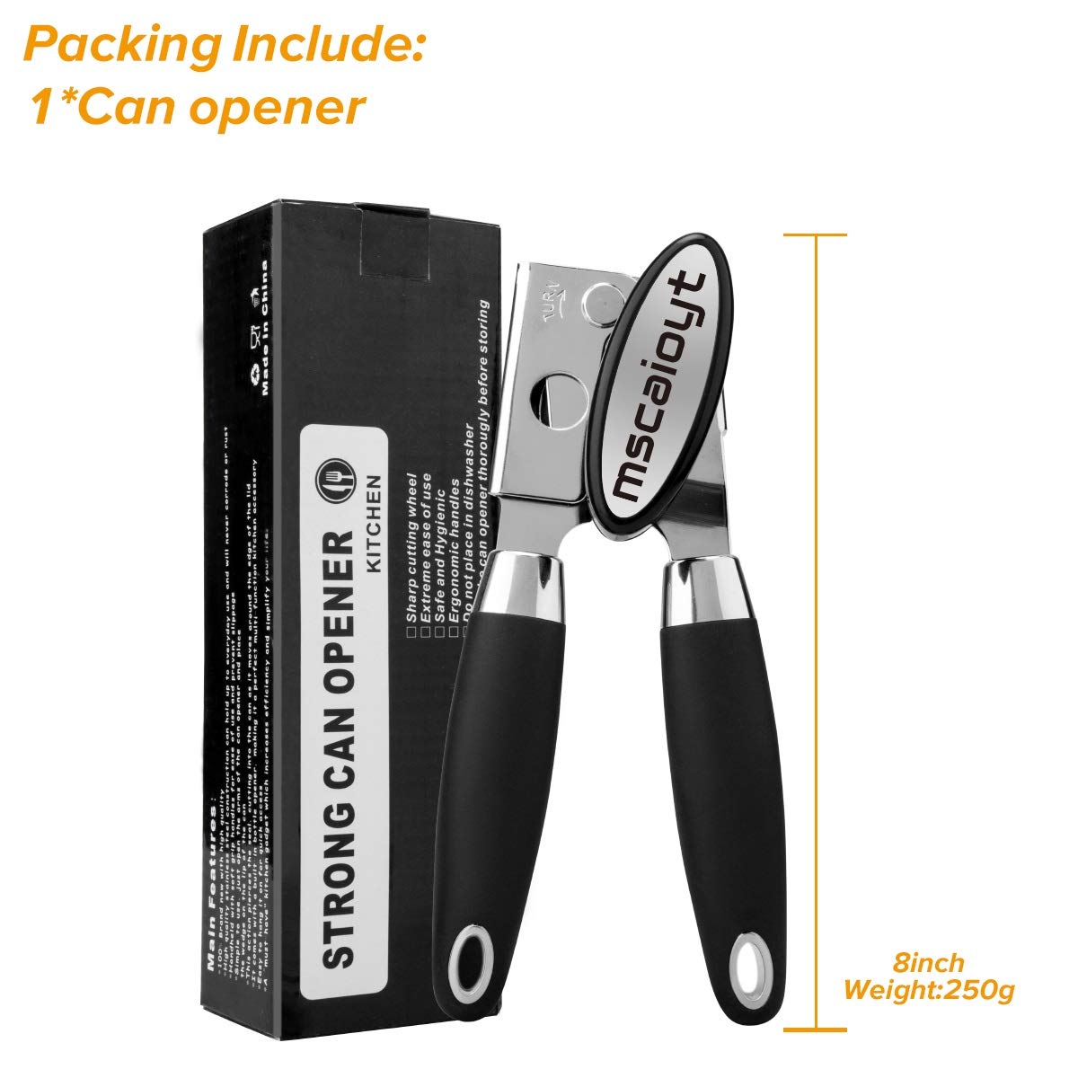 Can Opener Manual,Heavy Duty with Soft Anti-slip Hand Grip, Manual Can Opener Smooth Edge with Sharp Stainless Steel Cutting Edge