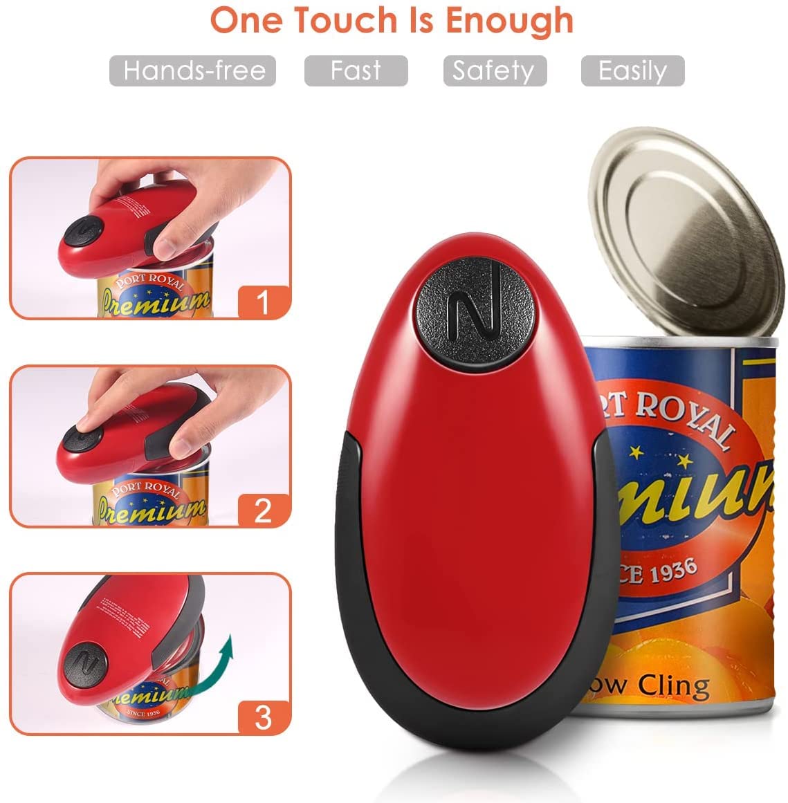 Handupfree Electric Can Opener, Automatic Can Opener, Smooth Edge Restaurant Electric Can Opener! Chef Best Choice, Best Kitchen Gadget for Arthritis