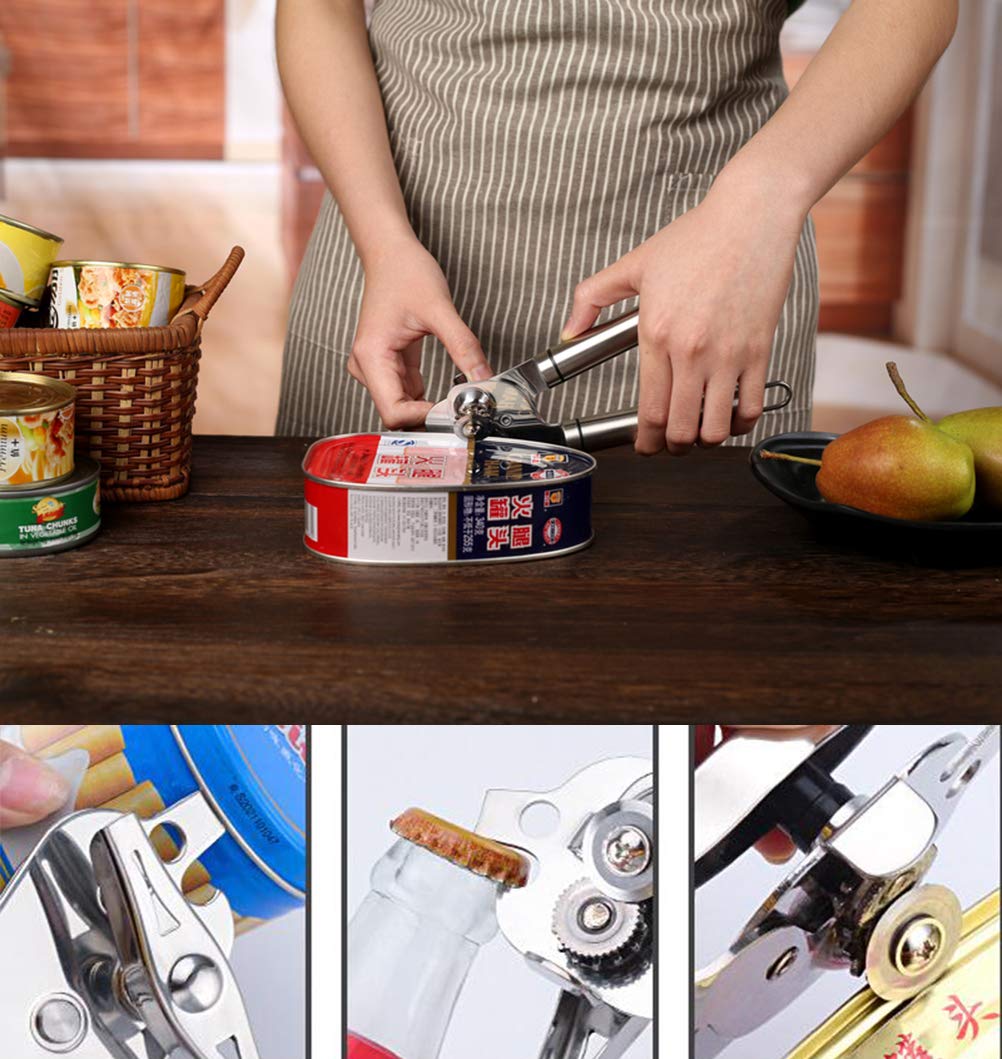 Stainless Steel Manual Can Opener, Dishwasher Safe, Manually Operated Can Opener