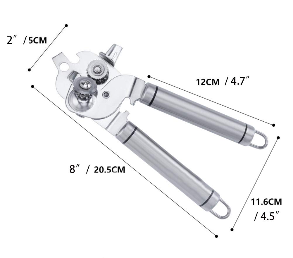 Stainless Steel Manual Can Opener, Dishwasher Safe, Manually Operated Can Opener