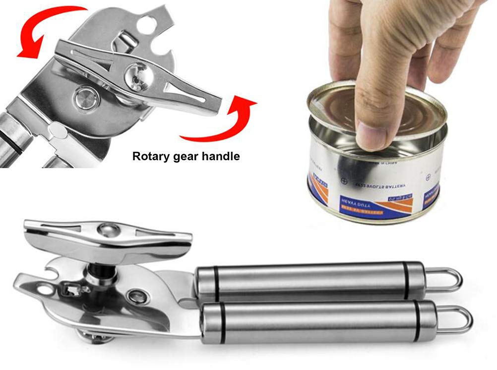 Stainless Steel Manual Can Opener, Dishwasher Safe, Manually Operated Can Opener