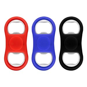 3 Pack Beer Bottle Openers, Heavy Duty Stainless Steel Flat Solid and Durable Beer Openers, Red, Black, Blue