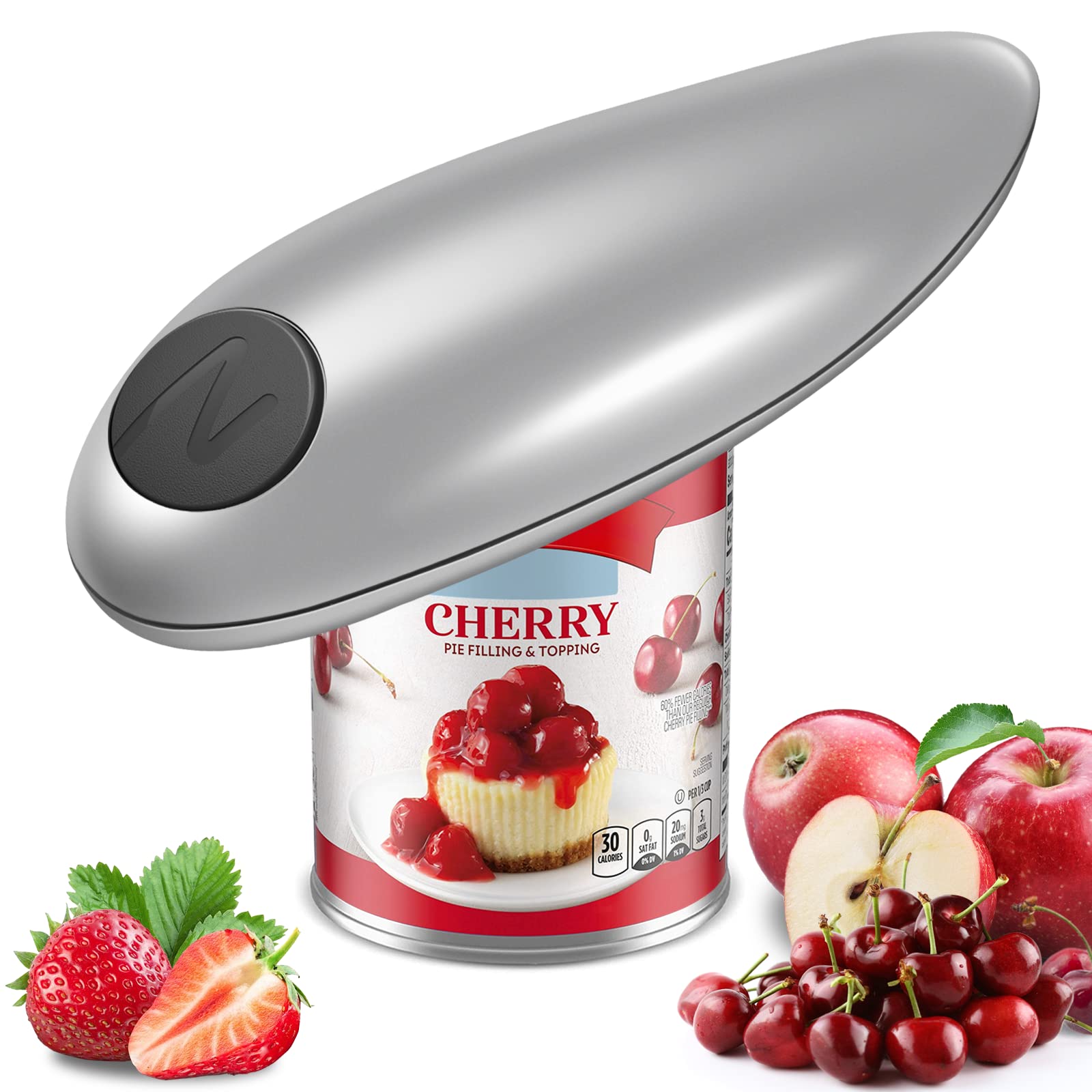 Electric Can Opener Automatic Opens Most of Cans,One Touch Switch with Ergonomic Design,Electric for Kitchen