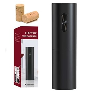 kiekro electric wine opener, battery powered wine opener, one-click automatic and reusable easy to carry wine cork remover, suitable for wine enthusiasts, gifts, family kitchens, parties (black)