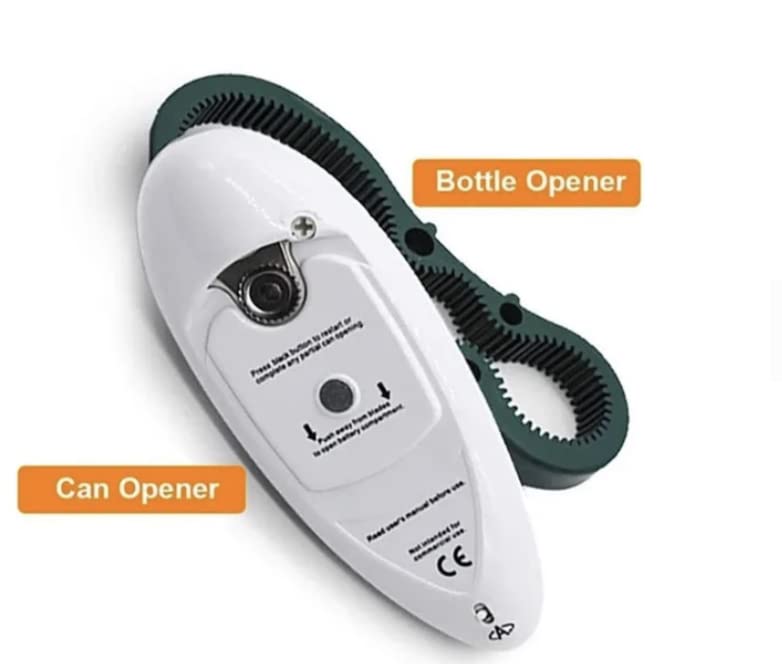 Electric Can Opener 2.0 Portable Safety Can One Press to Open with a Manual Can Opener, 2.7 * 1.6 * 6.9in