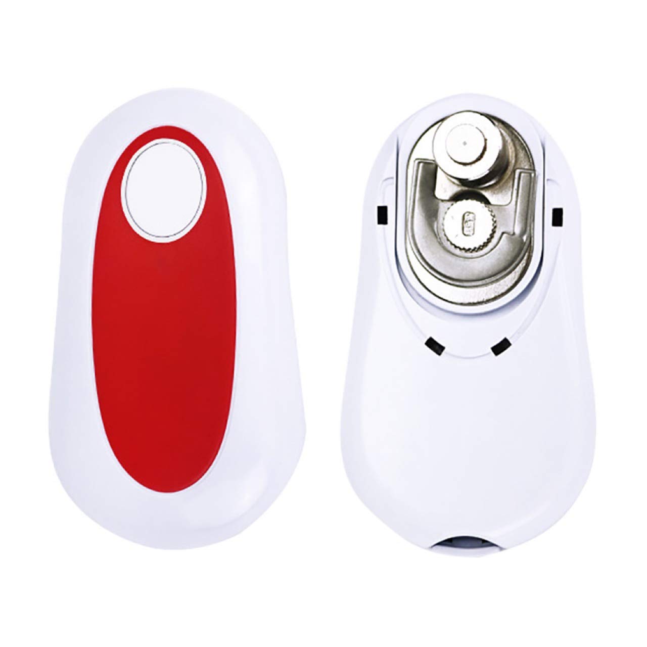 Qweeon Electric Can Opener,Battery Operated Can Opener with Smooth Edge,One Touch Can opener for Kitchen, White, 5.5x2.56x2.95 inch