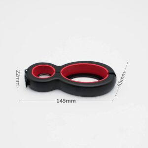 NW Can opener, multi-function 6 in 1 manual safety can opener,beer can opener, kitchen screw cap,high strength stainless steel alloy + PP (TPR) of the handle, Red and Black, 145mm*65mm*22mm