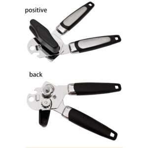 Can Opener, Kitchen Durable Stainless Steel Heavy Duty Can Opener Manual Smooth Edge Food Safety Cut 3-in-1 Can Openers with Comfy Grip