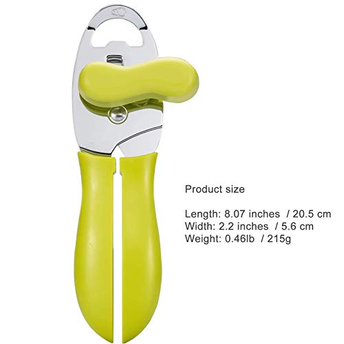 XXIN Can Opener and Swivel Vegetable Peeler, 4-in-1 Manual Stainless Steel Handheld Can Openers with 1 Potatoe Peeler, green, Green