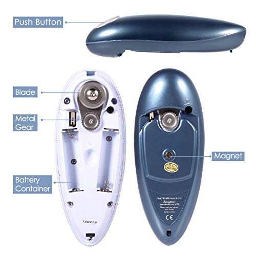 Electric Can Opener, No Sharp Edge Can Opener, Full-Automatic Hands Free Can Opener for Almost Size, Best Gift for Housewives & Senior with Arthritis