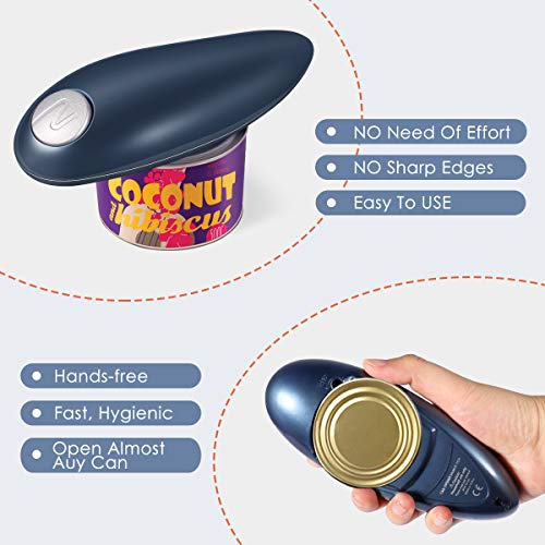 Electric Can Opener, No Sharp Edge Can Opener, Full-Automatic Hands Free Can Opener for Almost Size, Best Gift for Housewives & Senior with Arthritis