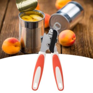 Fdit Multifunction Orange&Black Can Opener Stainless Steel Safety Manual Tin Bottle Opener Handheld Convenient Can Opener Kitchen Utensils