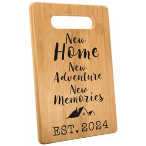 my-alvvays housewarming gift for new house homeowner, housewarming gift, new home gift idea, first home gift, gift for home, new home new adventure new memories, cutting board gift, 7"x 11", mcb032