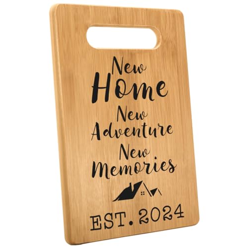 MY-ALVVAYS Housewarming Gift for New House Homeowner, Housewarming Gift, New Home Gift Idea, First Home Gift, Gift for Home, New Home New Adventure New Memories, Cutting Board Gift, 7"x 11", MCB032