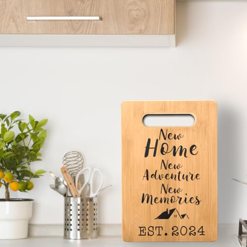 MY-ALVVAYS Housewarming Gift for New House Homeowner, Housewarming Gift, New Home Gift Idea, First Home Gift, Gift for Home, New Home New Adventure New Memories, Cutting Board Gift, 7"x 11", MCB032