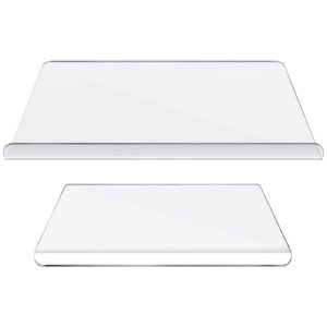 yoande 2 pieces acrylic cutting board with counter lip clear chopping non slip transparent board for kitchen large thicker board for countertop protector home restaurant 24 x 18 inch, 18 x 14 inch
