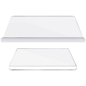 Yoande 2 Pieces Acrylic Cutting Board with Counter Lip Clear Chopping Non Slip Transparent Board for Kitchen Large Thicker Board for Countertop Protector Home Restaurant 24 x 18 Inch, 18 x 14 Inch