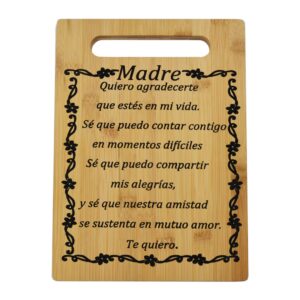 regalos para mama, regalos para madre, gift for mom spanish tabla de cortar de bambú, el poema de mamá, regalo muy especial para mamá, regalo para el cumpleaños de mamá