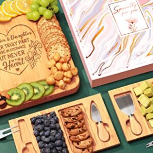 Fimibuke Gifts for Mom - Christmas Mom Gifts from Daughter Son Kids Husband Bamboo Best Mom Gift Cheese & Charcuterie Board Kitchen Cooking Serving Tray Xmas Birthday Present for Women Wife