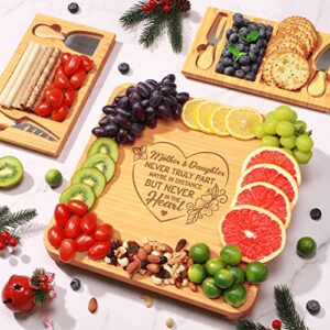 Fimibuke Gifts for Mom - Christmas Mom Gifts from Daughter Son Kids Husband Bamboo Best Mom Gift Cheese & Charcuterie Board Kitchen Cooking Serving Tray Xmas Birthday Present for Women Wife