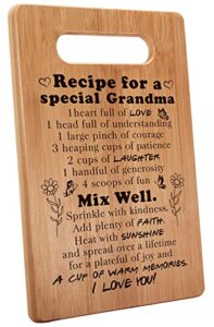 my-alvvays grandma gifts from grandchildren, nana gifts, grandmother gifts, recipe cutting board gift, 7"x11", double-sided use -051