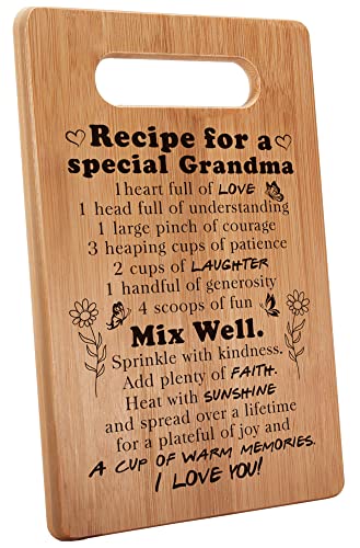 MY-ALVVAYS Grandma Gifts from Grandchildren, NaNa gifts, Grandmother Gifts, Recipe Cutting Board Gift, 7"x11", Double-Sided Use -051