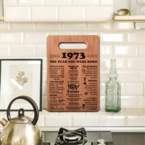 Henghere 51st Birthday Gifts for Women or Men, Happy 51 Year Old Birthday Gifts, 51st Birthday Present, Vintage 51st Birthday Decorations - 1973 Cutting Board