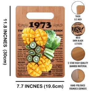 Henghere 51st Birthday Gifts for Women or Men, Happy 51 Year Old Birthday Gifts, 51st Birthday Present, Vintage 51st Birthday Decorations - 1973 Cutting Board