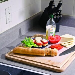 Camco - 43753-A Hardwood Cutting Board and Stove Topper With Non-Skid Backing, Includes Flexible Cutting Mat