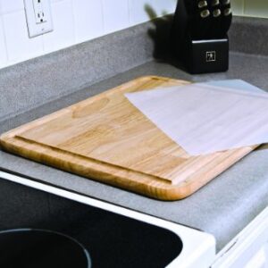 Camco - 43753-A Hardwood Cutting Board and Stove Topper With Non-Skid Backing, Includes Flexible Cutting Mat