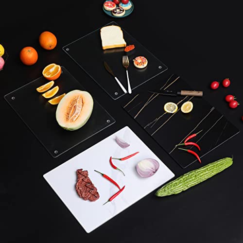 Murrey Home Glass Cutting Board for Kitchen Counter, Tempered Glass Chopping Boards Dishwasher Safe, Small Clear Countertop Tray, Scratch Resistant, Heat Resistant, 16"x12"