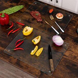 Murrey Home Glass Cutting Board for Kitchen Counter, Tempered Glass Chopping Boards Dishwasher Safe, Small Clear Countertop Tray, Scratch Resistant, Heat Resistant, 16"x12"