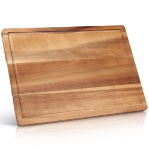 17" best acacia wood cutting board for kitchen large charcuterie board wooden chopping boards butcher block fruit charcuterie cheese boards meat serving platter carving board