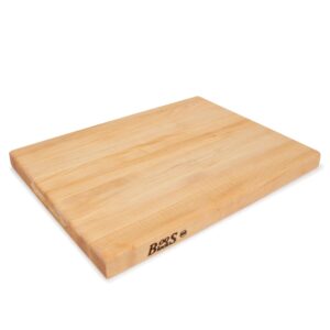 john boos maple wood cutting board for kitchen prep, 20" x 15" x 1.5" thick, large edge grain rectangular reversible charcuterie boos block