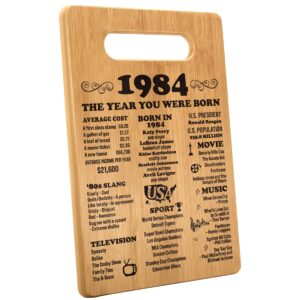 henghere 40th birthday gifts for women or men, happy 40 year old birthday gifts, 40th birthday present, vintage 1984 40th birthday decorations - cutting board