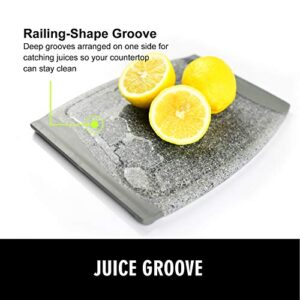 Small Plastic Cutting Board Set of 2, Mini Cutting Board for Small Kitchen Tasks, Non Slip Edges, Unique Design with Multiple Juice Grooves! BPA Free, Non-Porous, Dishwasher Safe (9.84" x 7.48")