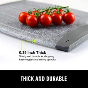 Small Plastic Cutting Board Set of 2, Mini Cutting Board for Small Kitchen Tasks, Non Slip Edges, Unique Design with Multiple Juice Grooves! BPA Free, Non-Porous, Dishwasher Safe (9.84" x 7.48")